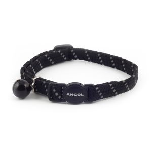 Ancol Softweave Elastic Reflective Cat Collar - Black