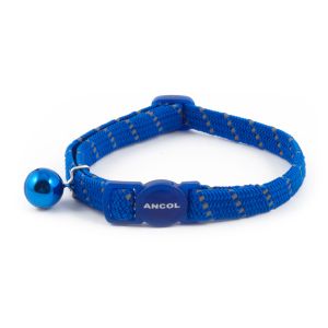 Ancol Softweave Reflective Elastic Cat Collar - Blue