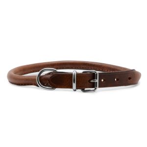 Round Leather Collar Chestnut 35-43cm Size 4