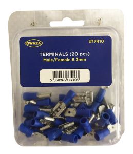 F Pack Blue Blade Terminal M + F 6.3mm (10 each)