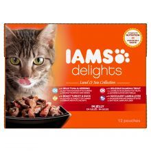 Iams Delights Pouches Land & Sea in Jelly 12x85g