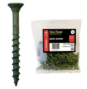 4 X 50mm Grn Deck Screw Pozi Head 200/Pk