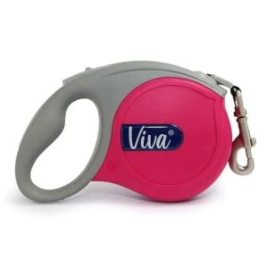 Viva Retractable 5m Lead Pink S